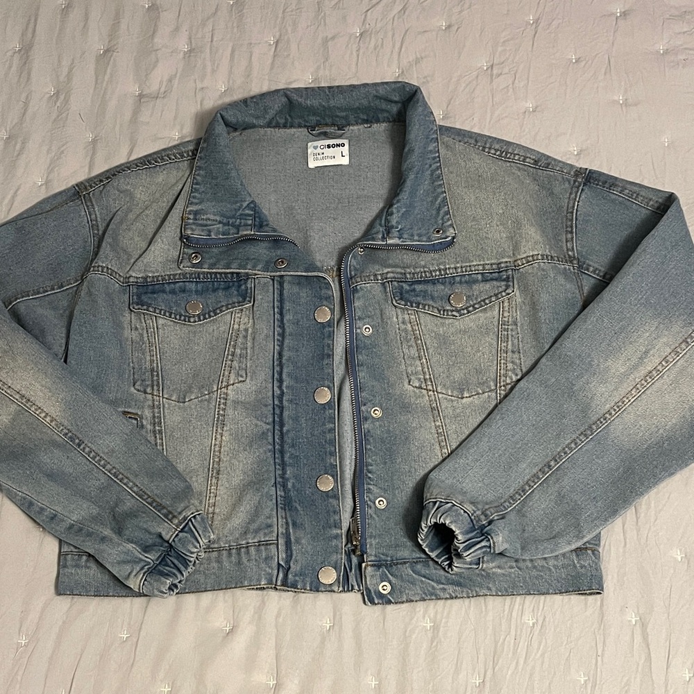 Ci Sono Unique Denim Zip Up Jacket